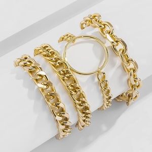 14K Gold Chunky Bracelets Classy